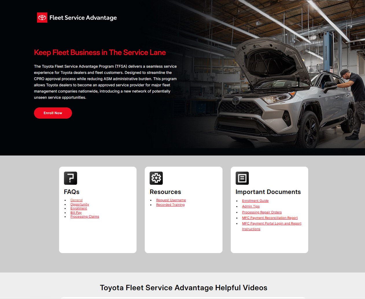 Toyota Fleet Services enrollment campaign creative